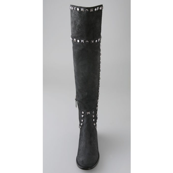 Tory Burch Rhett Over the Knee suede studded boots - Picture 3 of 8